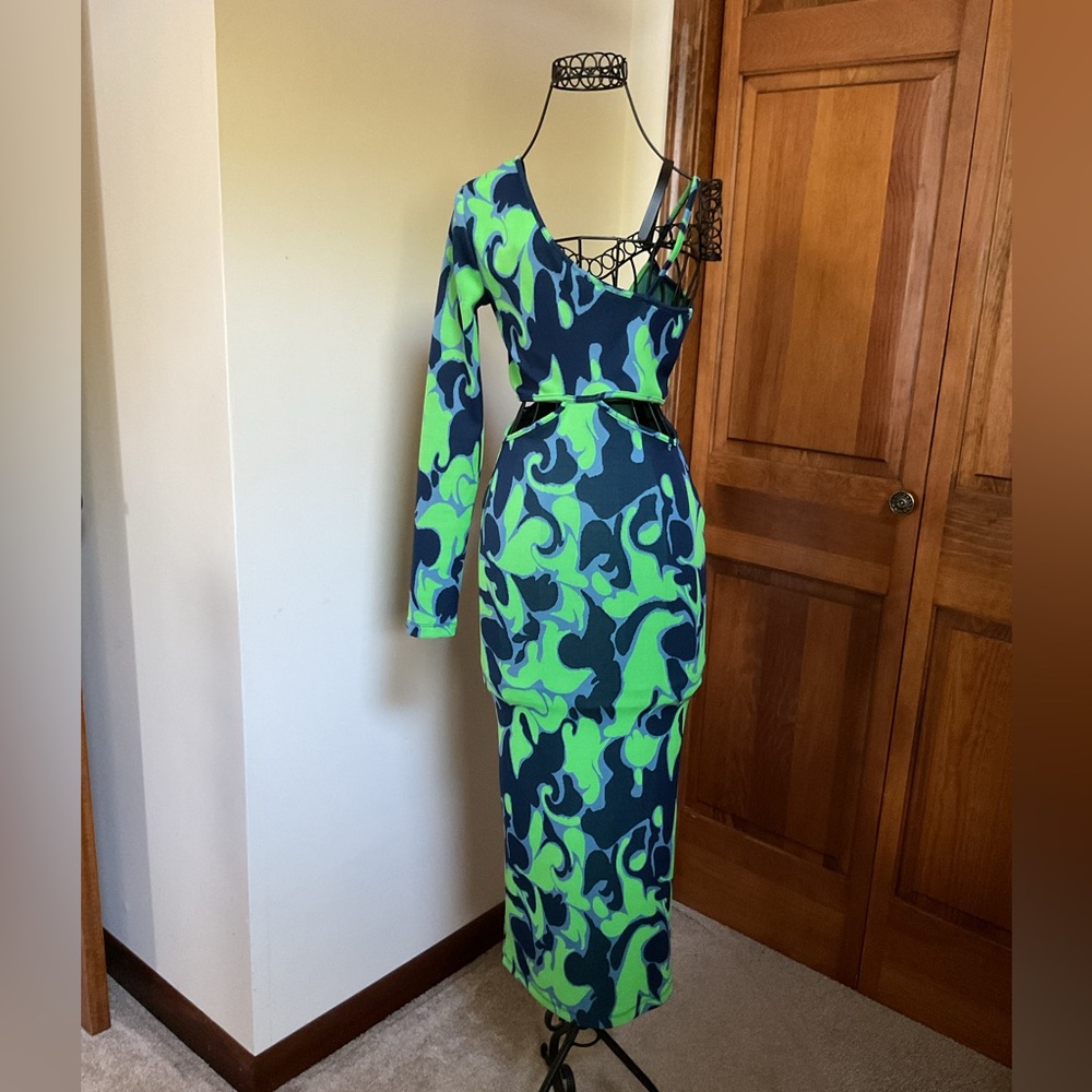 Zara Cut Out Jacquard Dress, new, small - Picture 3 of 8